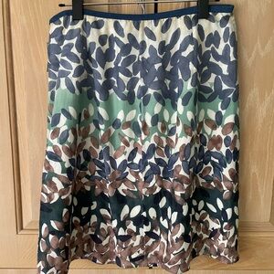 NWT NIC + ZOE Blue/Multi Print Faux Wrap A-Line Skirt Size 10